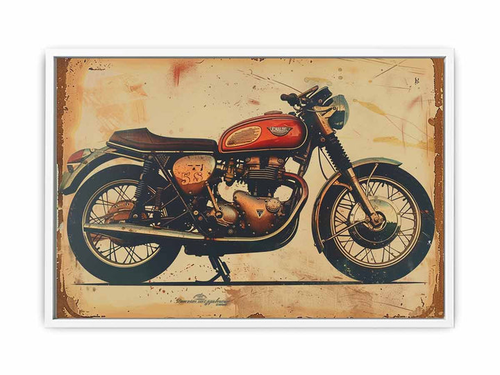 Vintage Motorcyle Art Painting