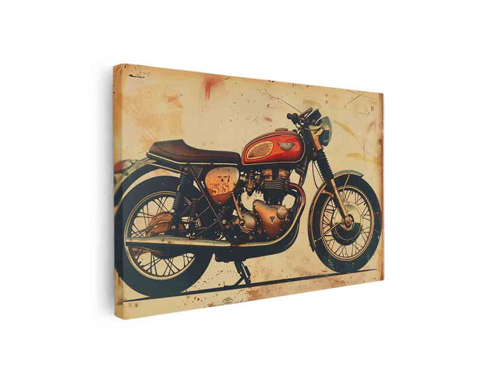 Vintage Motorcyle Art canvas Print
