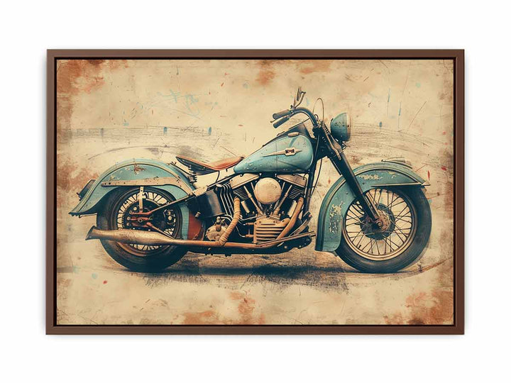 Vintage Motorcyle Print Painting