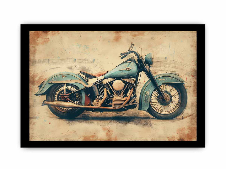 Vintage Motorcyle Print framed Print
