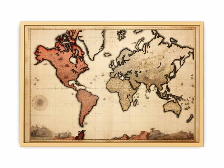 Vintage  World Map 3  Poster