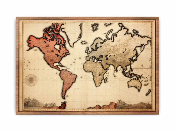 Vintage  World Map 3  Painting