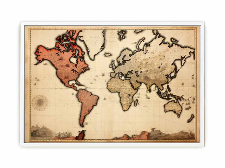 Vintage  World Map 3  Canvas Print