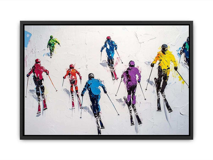Skiers Canvas Painting 