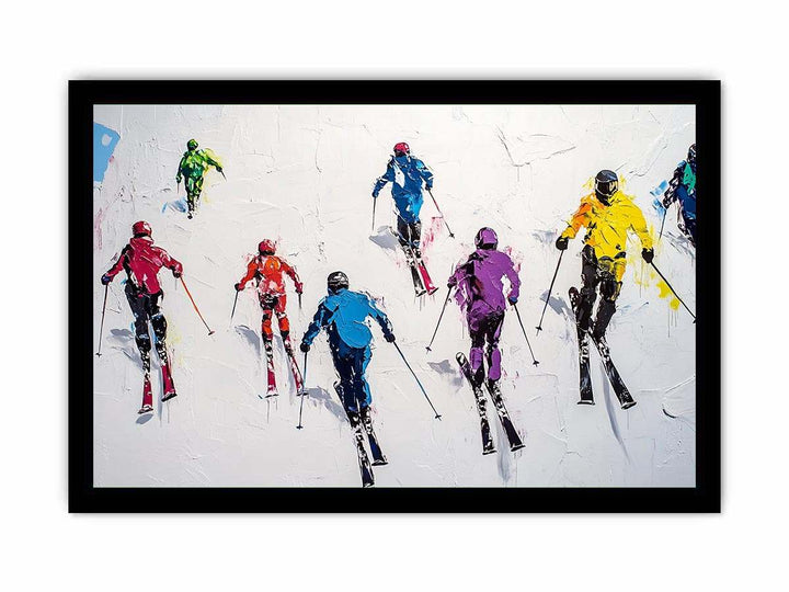 Skiers Canvas Painting 