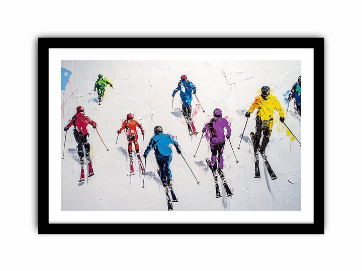 Skiers Canvas Painting 