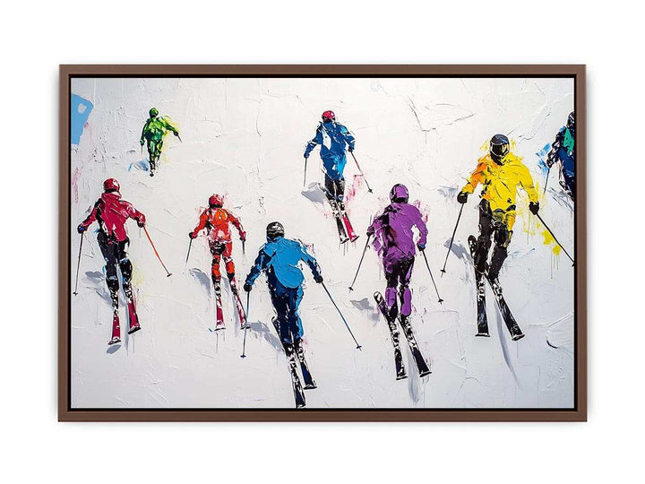 Skiers Canvas Painting 