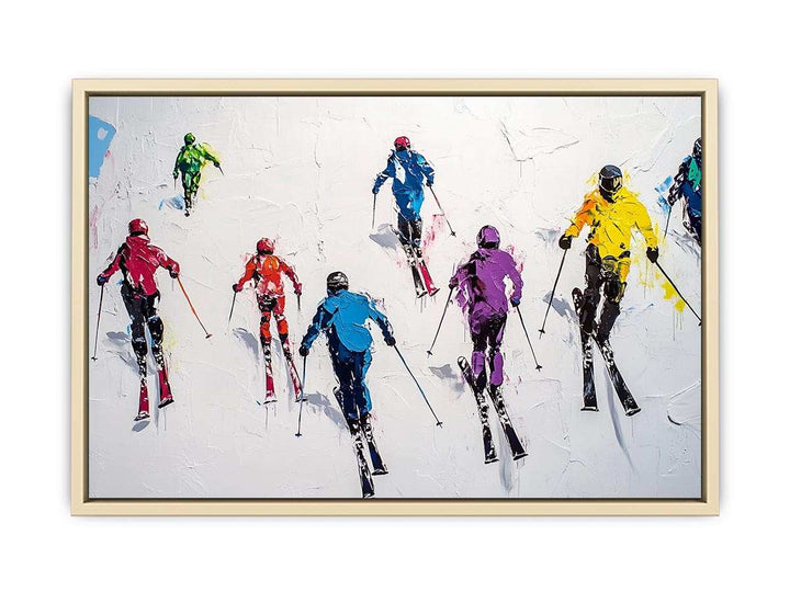 Skiers Canvas Painting 