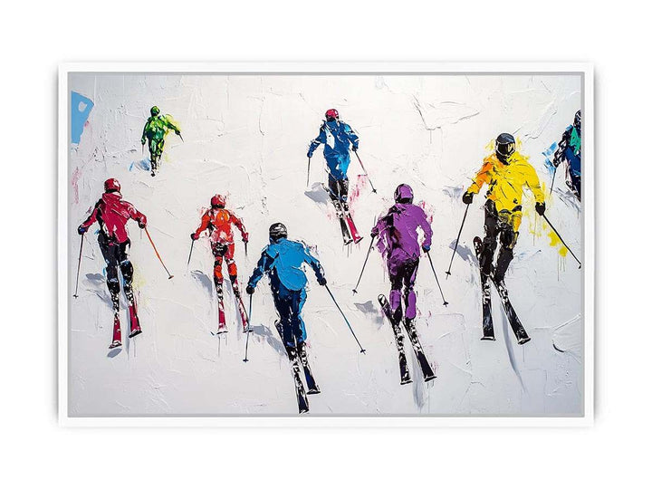 Skiers Canvas Painting 