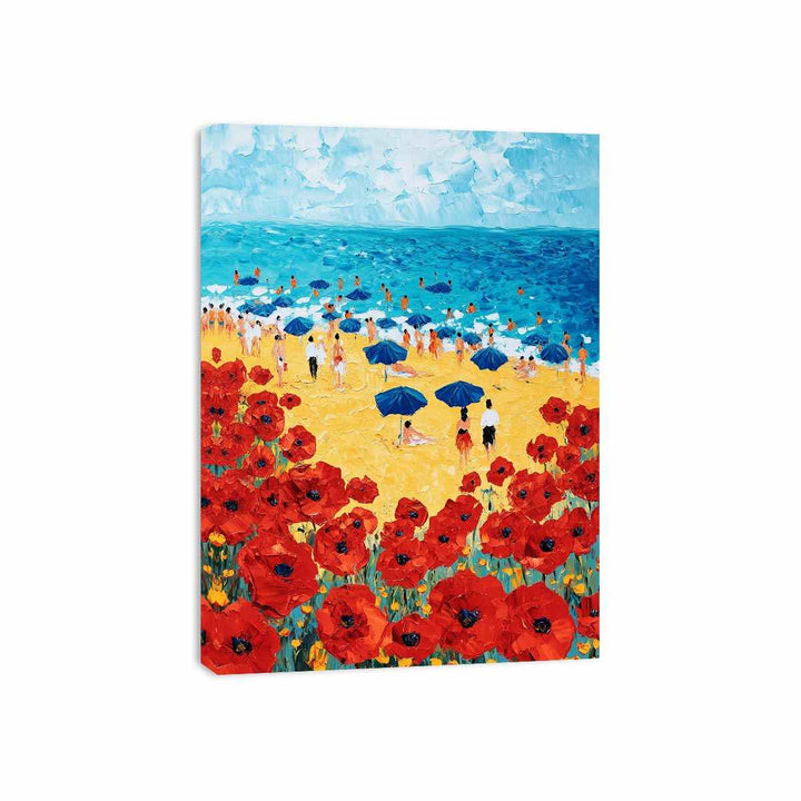 The Scarlet Coastline Canvas Painting 