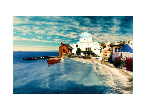 Santorini Beach Painting 