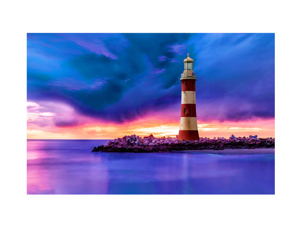 Lighthouse and Sea Painting 