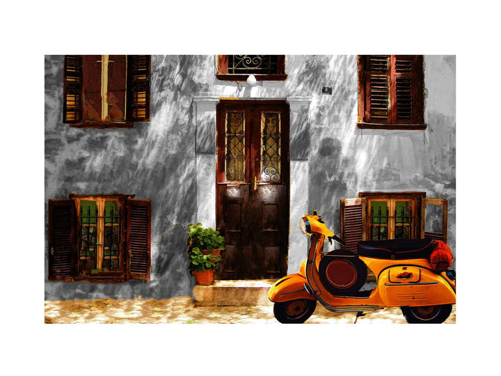 Vespa at Door Painting