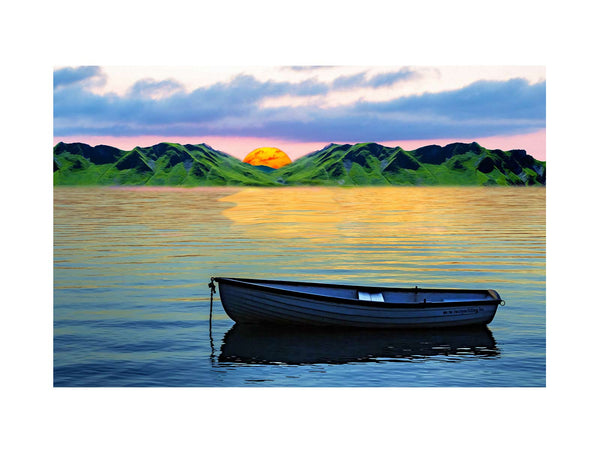 Mountain Lake Sunrise Painting