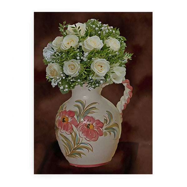 White FLower Bouquet  Painting