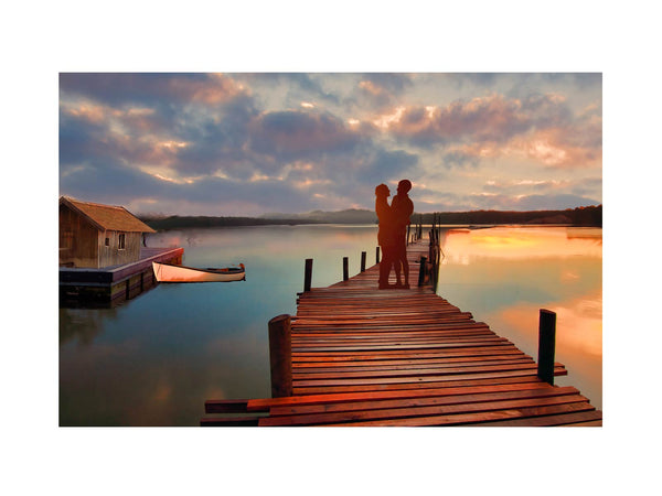 Couple  Love on Jetty Painting