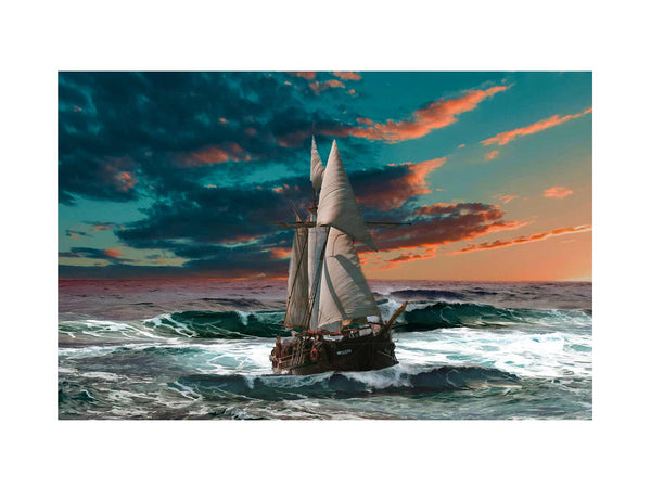 ship in storm Painting