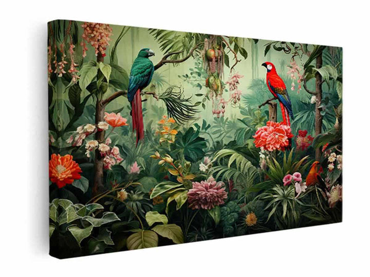  Birds Tropical Art canvas Print