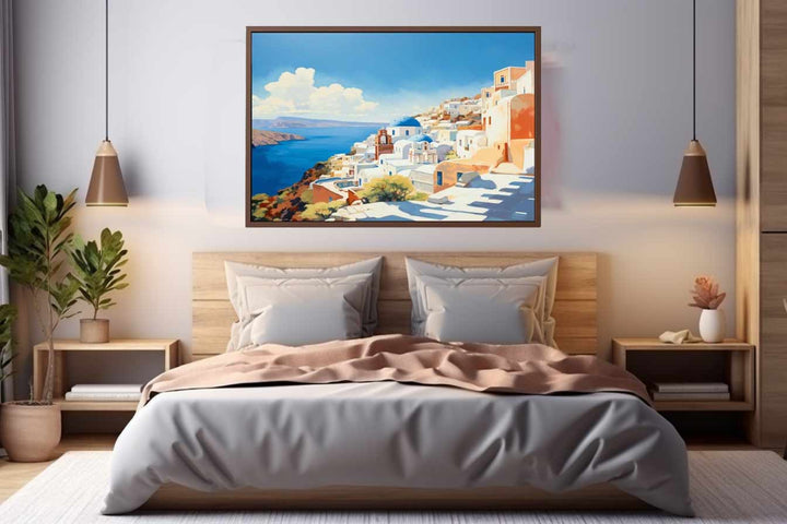 Santorini Coastline Art Print