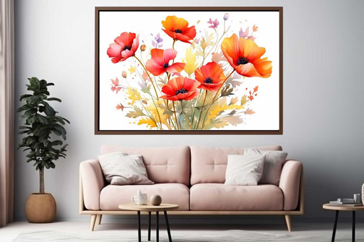 Watercolor Poppy Painting Art Print