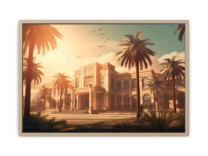 Vintage Palace Sepia framed Print