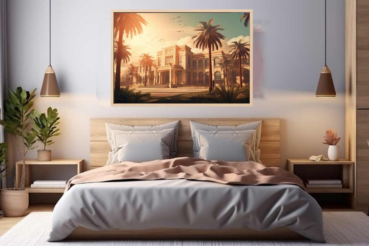 Vintage Palace Sepia Art Print