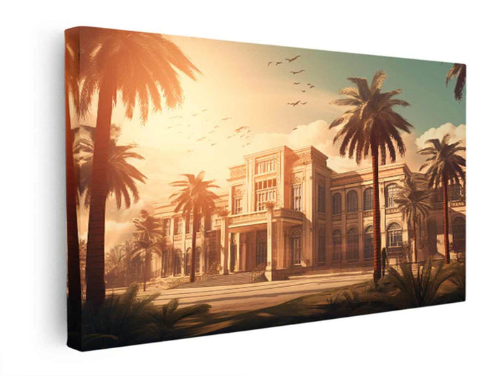 Vintage Palace Sepia  canvas Print