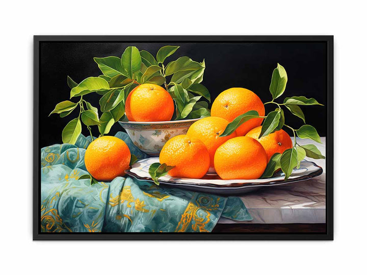 Orange Still Life Painting  canvas Print