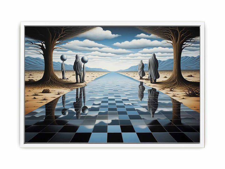 Chess Board Illusion Painting  