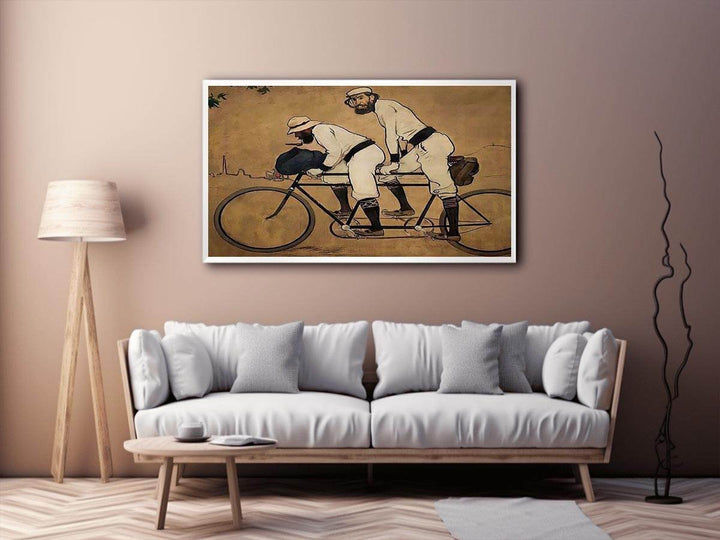 Self Portrait of Casas with Pere Romeu on a Tandem  Painting