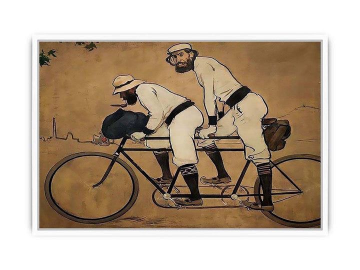 Self Portrait of Casas with Pere Romeu on a Tandem Framed Print