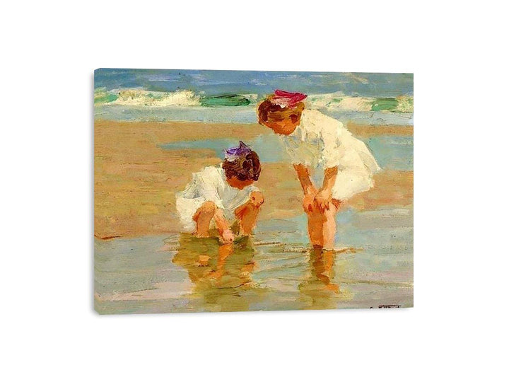 Girls Playing in Surf  Painting
