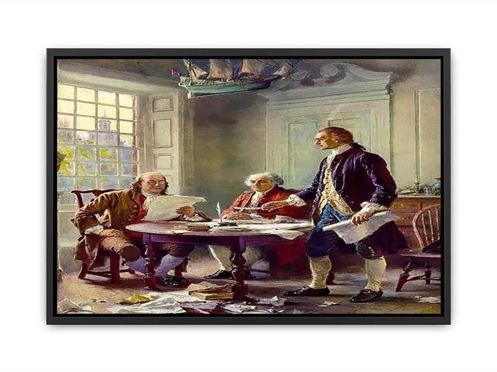 Writing the Declaration of Independence in 1776 Canvas Print