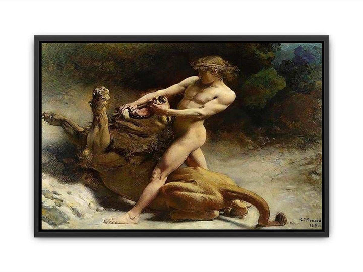 Samson's youth by Léon Bonnat Canvas Print
