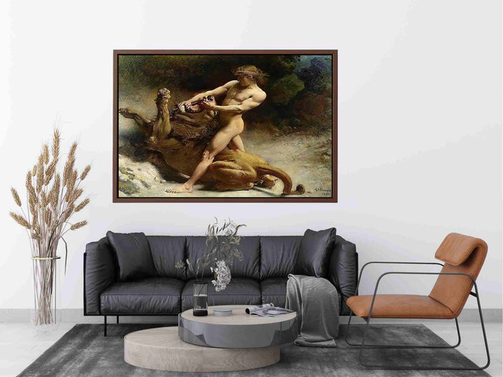 Samson's youth by Léon Bonnat Painting