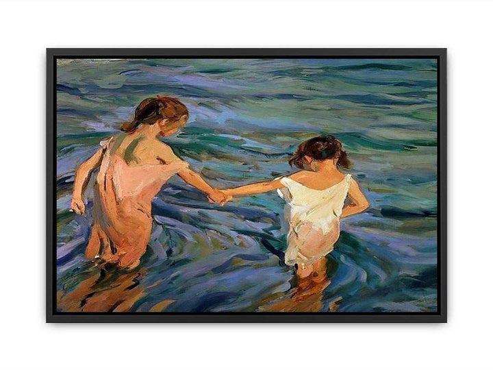 Children in the Sea by Joaquin Sorolla y Bastida Canvas Print