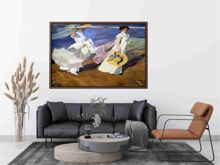 Strolling along the Seashore Painting