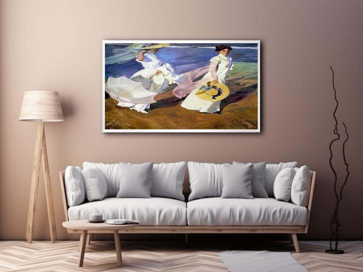 Strolling along the Seashore  Painting