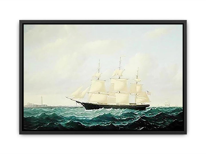 Dashing Wave' clipper ship off Boston Light Canvas Print
