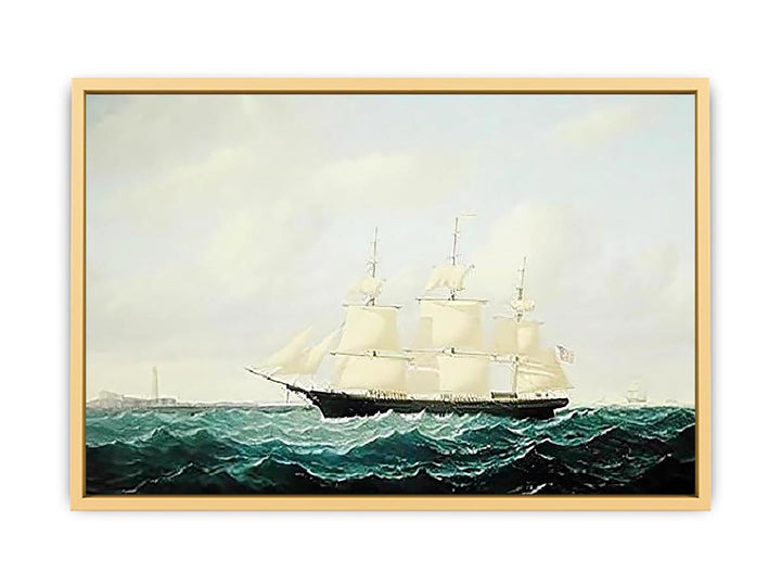 Dashing Wave' clipper ship off Boston Light Streched canvas
