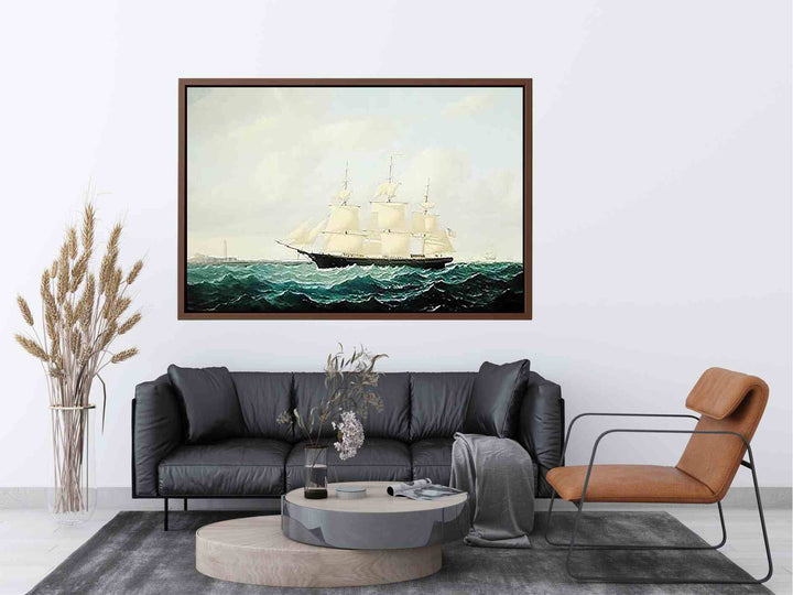 Dashing Wave' clipper ship off Boston Light Painting