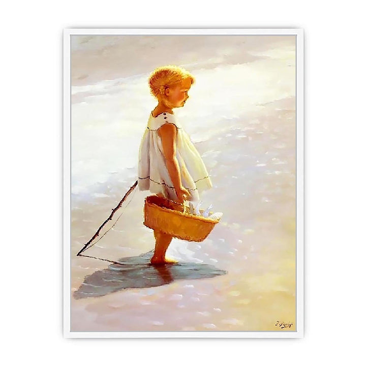 Young Girl On A Beach Framed Print