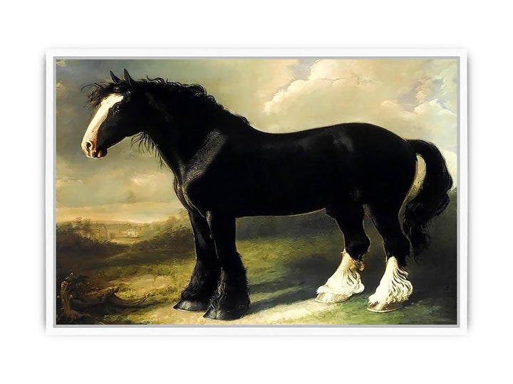 Old English Black Horse Framed Print