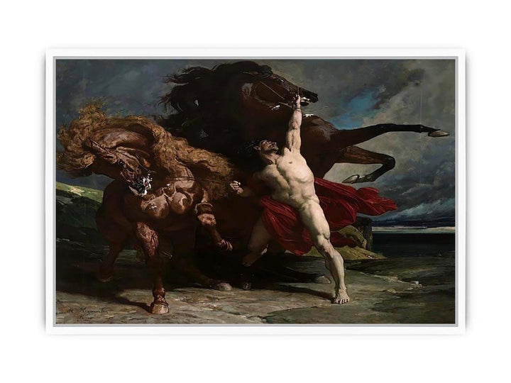 Automedon with the horse of Achilles Framed Print