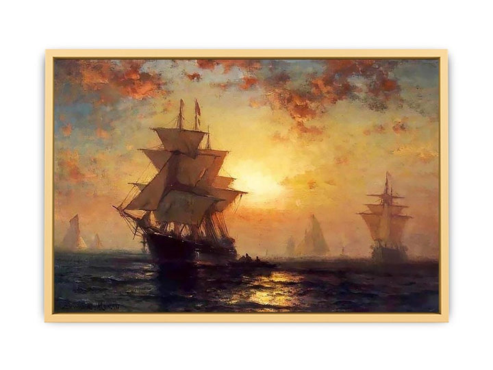 Ships at Night Streched canvas