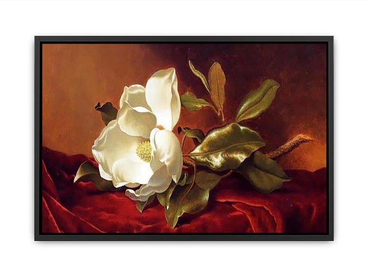 A Magnolia On Red Velvet Canvas Print