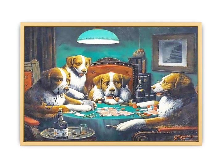 Dogs Playing Poker Painting Streched canvas