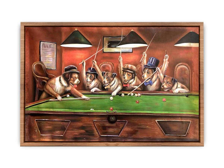 Dogs Playing Pool  Poster