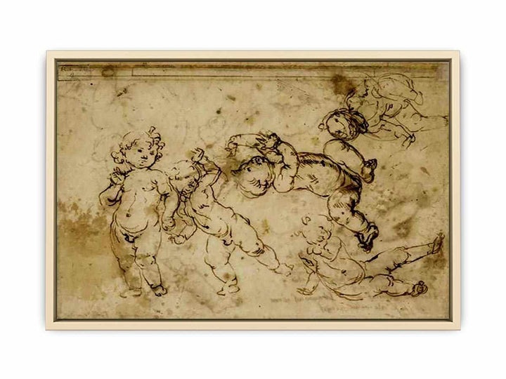 five naked children  Art Print