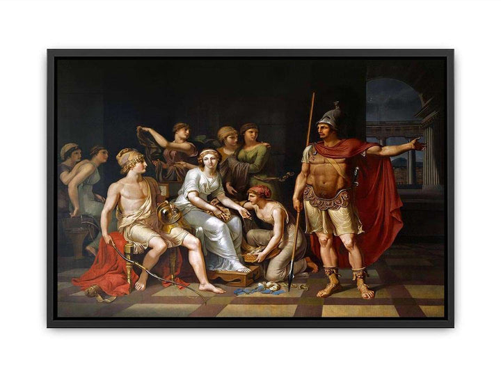 Hector Admonishes Paris  and Exhorts Him to Go to War Canvas Print